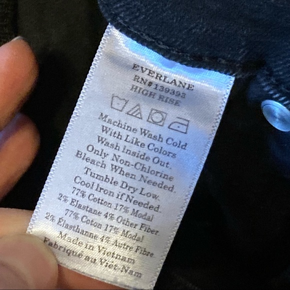 Everlane High Rise black skinny jeans size 25 ankle length - Picture 6 of 11